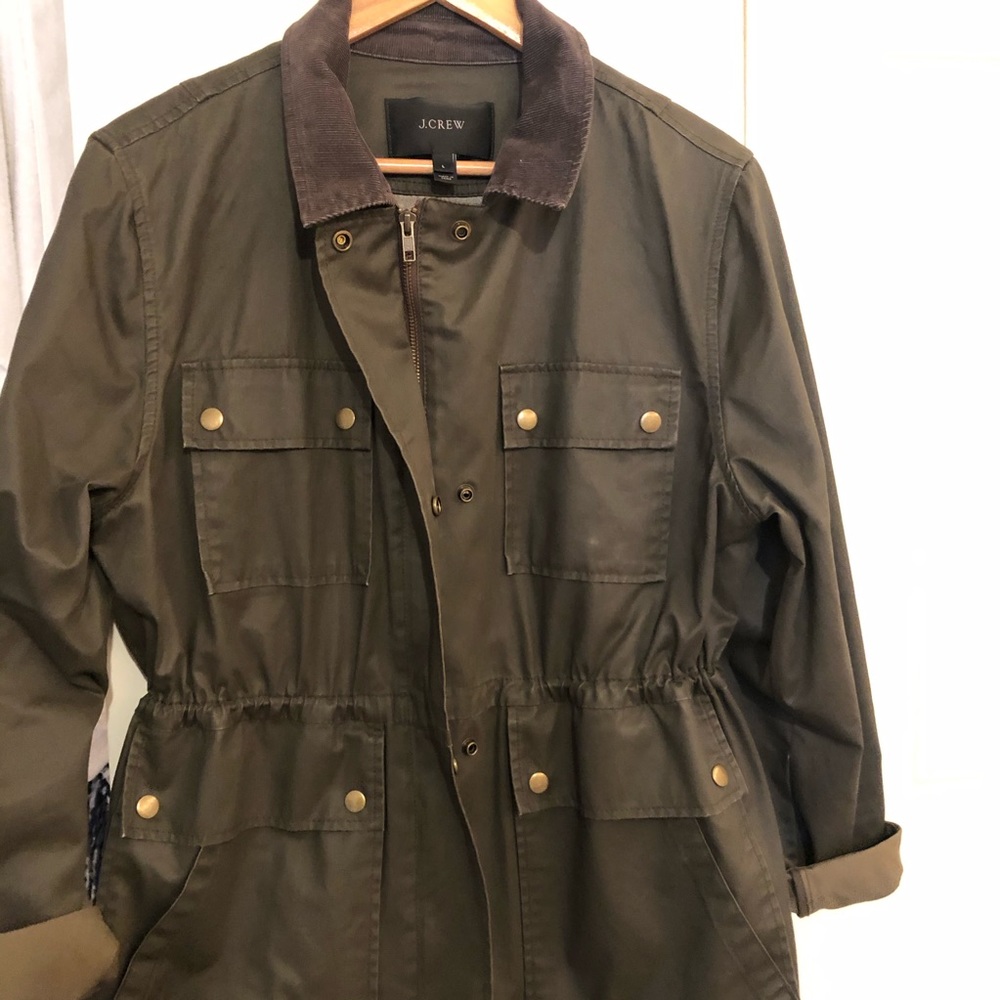Jcrew olive trench coat